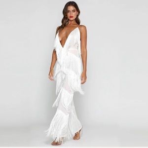 🎉 Host Pick! 🎉 NEW! White Fringe Jumpsuit